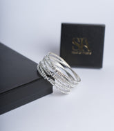 Brățara Glam Spark Argintie cu Cristale Strălucitoare Sia House pentru femei elegante